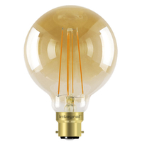 Integral G95 LED Vintage Globe Glühbirne B22 5W (40W) 1800K (Ultra-Warme) Dimmbare Lampe