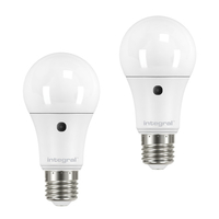 Integral GLS LED Classic Globe E27 8.5W (60W) 2700K Auto Sensor Mattlampe - 2er Pack