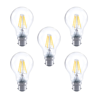 Integral GLS LED Klassische Vollglas-Glühbirne B22 4, 5W (40W) 2700K Dimmbare Lampe - 5er Pack