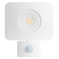 Integral Kompakter Robuster LED-Flutlicht IP65 30W (130W) 4000K (Kaltweiß) Gen II Nicht Dimmbare Lampe + PIR-Sensor - Weiß