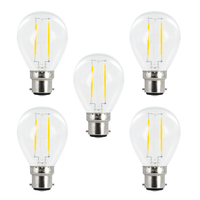 Integral LED Mini Globus aus Glaskolben B22 2W (25W) 2700K Nicht-Dimmbare Lampe - 5er Pack
