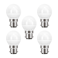 Integral LED Mini Globus B22 6.2W (40W) 2700K Dimmbare Mattlampe - 5er Pack