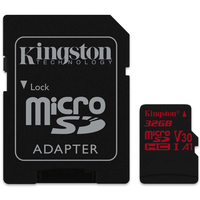 Kingston 32GB Canvas React Micro SD-Karte (SDHC) UHS-I U3 V30 + Adapter - 100 MB/s