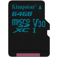 Kingston 64GB Canvas Go Micro SD Karte (SDXC) UHS-I U3 V30 - 90MB/s
