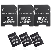 MyMemory 64GB V30 PRO Micro SD Karte (SDXC) UHS-1 U3 + Adapter - 3er Pack - 100MB/s