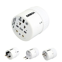 Omega International / Universal Travel Adapter UK Europa USA & Australien - Weiß (21125)