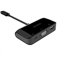 Romoss USB-C 3.1 zu VGA & USB-A 3.0F Multiport Adapter - Schwarz