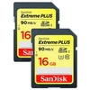 SanDisk 16 GB Extreme PLUS SD Karte (SDHC) UHS-I U3 - 90 MB/s - 2 Stück