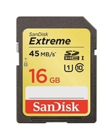 SanDisk 16GB Extreme SD Karte (SDHC) 45MB/s - Class 10