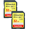 SanDisk 32GB Extreme Plus SDHC Speicherkarte UHS-I U3 90MB / s - Doppelpack