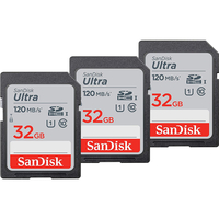 SanDisk 32GB Ultra SD-Karte (SDHC) UHS-I U1 - 120MB/s - 3er-Pack