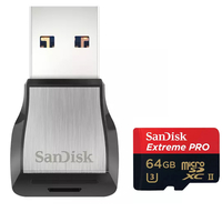 SanDisk 64GB Extreme PRO Micro SD Karte (SDXC) UHS-II U3 + USB 3.0 Reader - 275MB/s