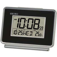 Seiko LCD Doppelalarmkalenderuhr - Schwarz
