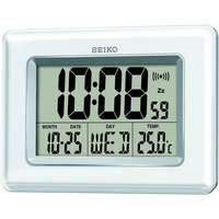 Seiko LCD Dual Alarm Kalenderuhr - Weiß