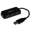 StarTech Tragbarer 4 Port SuperSpeed Mini USB 3.0 Hub - Schwarz