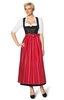 Dirndl AMBER lang 96 cm 1tlg. Schwarz Abb. SC195 rot