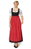 Dirndl ZENTA33 lang 96 cm 1tlg. Schwarz Abb. SC195 rot Knopfleiste