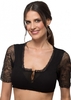 Dirndlbluse B4040 Crash feiner Spitzenarm schwarz