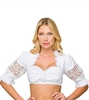 Dirndlbluse B7110 Spitze Rüsche festlich weiss