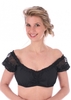 Dirndlbluse Bineli Carmenstil Organza schwarz