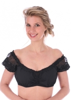 Dirndlbluse Bineli Carmenstil Organza schwarz