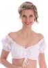 Dirndlbluse GLITTER Organza Strass Spitze weiss