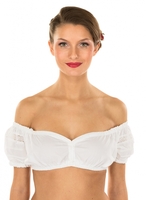 Dirndlbluse HERZI weiss schulterfrei