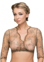 Dirndlbluse Organza B7214 türkis