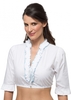 Dirndlbluse Rüschen B8030 weiss hellblau