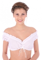 Dirndlbluse Tini jung kess Carmenstil weiss