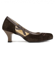 Dirndlpumps D443 Valeska Velourleder ruß