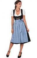 Dirndlschürze SC235 Midi 70cm rauchblau