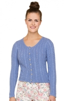 Dirndlstrickjacke Ajour LIZ hellblau