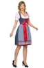 Jeans Midi Dirndl 60cm 2tlg. Varisadenim-rot