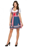 Jeansdirndl kurz 50cm 2tlg. Polina denim-rot