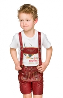 Kinderlederhose kurz mit H-Träger riskred