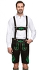 Lederhose H-Träger Rupert schwarz grün
