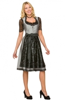 Midi Dirndl 2tlg. 70cm HR007 silber-schwarz