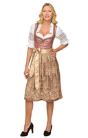 Midi Dirndl 70cm 2tlg. Valerie gold altrose