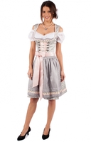 Midi Dirndl ROSE DAISY 2tlg. 60cm hellgrau