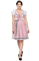 Mididirndl 2tlg. 60cm Kalina taupe rot