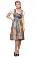 Mididirndl 65cm 2tlg. Elena braun blau