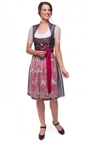 Mididirndl 65cm 2tlg. Janice anthrazit beere