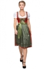 Mididirndl 65cm 2tlg. Kendera rot grün
