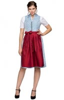 Mididirndl 65cm 2tlg. Olbia hellblau rot