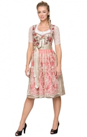Mididirndl 65cm 2tlg. Virginia Flower beige hummer
