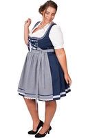 Mididirndl Miriam 2tlg. 58cm PLUS SIZE blau
