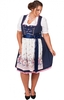 Mididirndl Tawia 2tlg. 58cm PLUS SIZE blau rosa