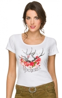 T-Shirt Sara Alpenmadl Hirsch weiss