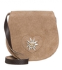 Trachten Ledertasche TA30340 Herz Edelweiss,  graubraun